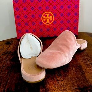 Tory Burch Velvet Pink Mule  8.5 used good condition !